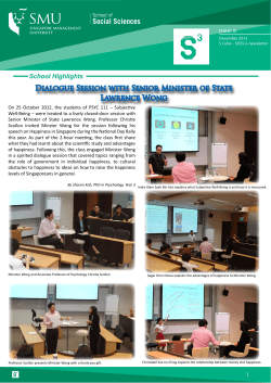 Issue 4, December 2012 - (SMU) | School of Social Sciences