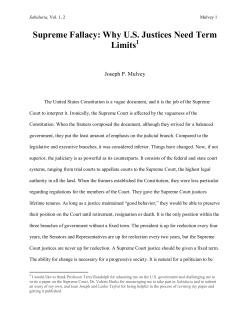 Supreme Fallacy: Why US Justices Need Term Limits