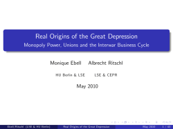 Real Origins of the Great Depression