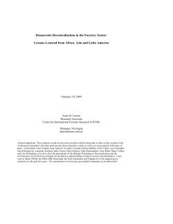 Democratic decentralisation in the forestry sector