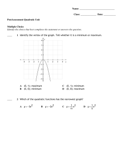 Paper Post-Assessment: Quadratic Unit Multiple