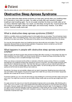 Obstructive Sleep Apnoea Syndrome