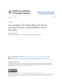 Art and Spirit: The Artistic Brain, the Navajo Concept of Hozho, and