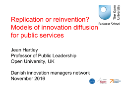 Replication or reinvention? Models of innovation diffusion for public