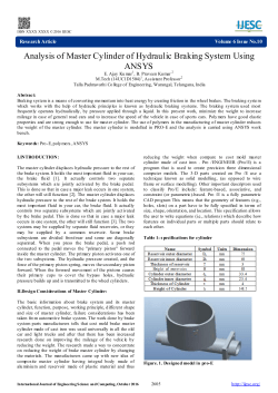 Analysis of Master Cylinder of Hydraulic Braking System