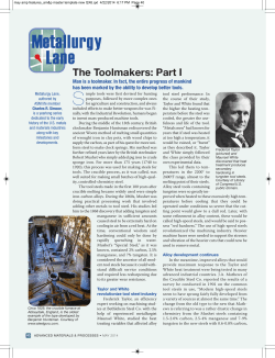 Metallurgy Lane: The Toolmakers: Part I