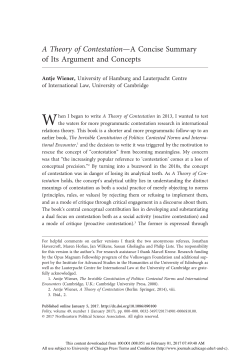 A Theory of Contestation&mdash;A Concise Summary of Its Argument and