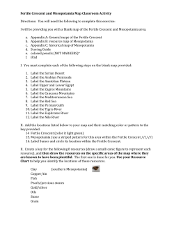 Fertile Crescent and Mesopotamia Map Classroom Activity
