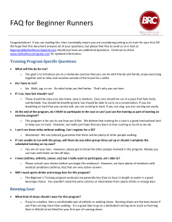FAQ for Beginner Runners - Belleville Running Club