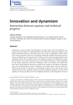 Innovation and dynamism
