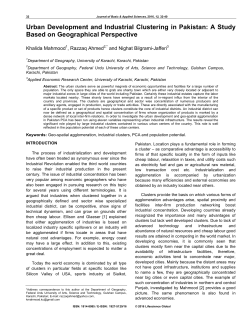 Urban Development and Industrial Clustering in Pakistan: A Study