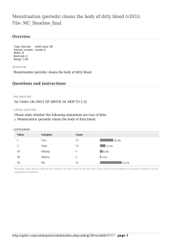 Menstruation (periods) cleans the body of dirty blood