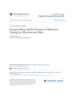 Baroque Music and the Doctrine of Affections: Putting the Affections