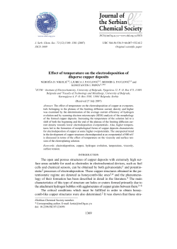 Effect of temperature on the electrodeposition of