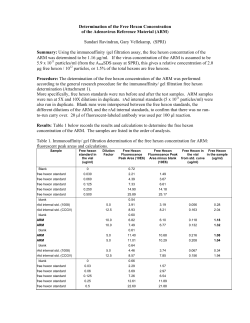Report, Free Hexon Concentration