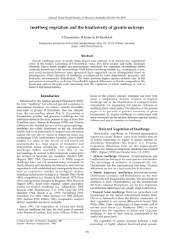 Inselberg vegetation and the biodiversity of granite outcrops