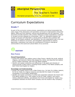Expectations Grade 7 - Ministry of Education