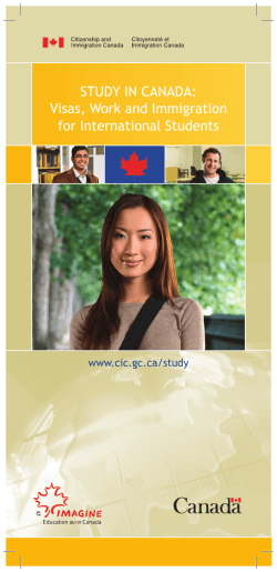 Study in Canada - Citoyennet&eacute; et Immigration Canada
