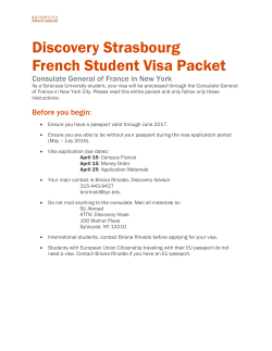 Discovery Strasbourg French Student Visa Packet