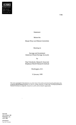 January 31, 1995 - Employee Benefit Research Institute