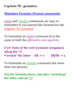 Capítulo 7B - gramática Mandatos Formales (Formal commands