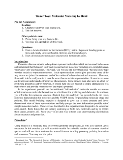 Tinker Toys: Molecular Modeling by Hand