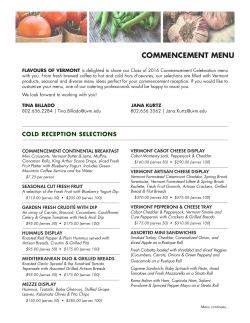 commencement menu
