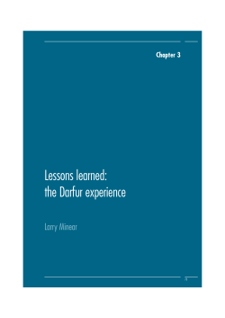 Lessons learned: the Darfur experience