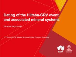 Dating of the Hiltaba-GRV event and associated mineral systems