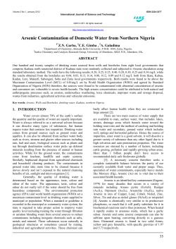 Arsenic Contamination of Domestic Water from Northern Nigeria