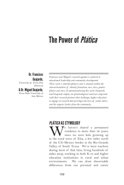 The Power of Pl&aacute;tica - Reflections Journal