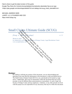 Small Claims Ultimate Guide (SCUG)