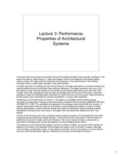 Lecture 3: Performance Properties of Architectural Systems