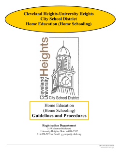 Home Education (Home Schooling) Guidelines and Procedures