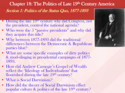 Chapter 18: The Politics of Late 19th Century America