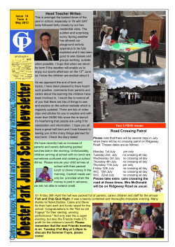 Head Teacher Writes: Road Crossing Patrol