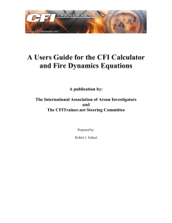 A Users Guide for the CFI Calculator and Fire Dynamics Equations