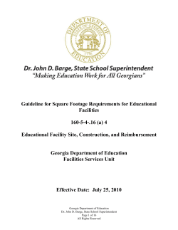 Guideline for Square Footage Requirements for Educational