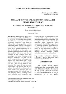SOIL AND WATER SALINIZATION IN GHALEH GHAZI REGION, IRAN