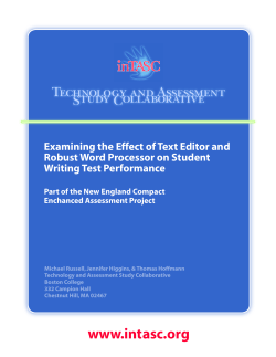 Examining the Effect of Text Editor and Robust Word Processor Use