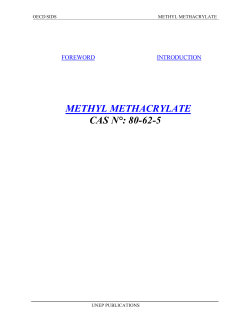 METHYL METHACRYLATE CAS N&deg;: 80-62-5