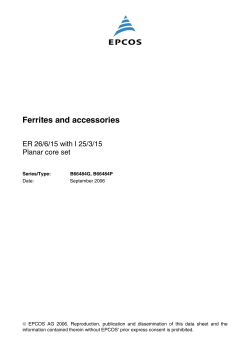 Ferrites and accessories, ER 26/6/15 with I 25/3/15