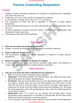 Factors Controlling Respiration