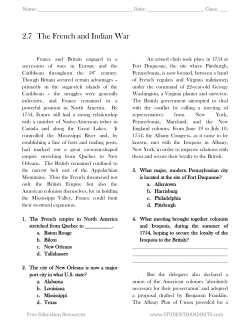 2.7 The French and Indian War