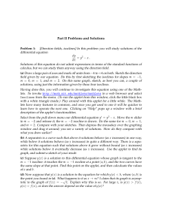 Problem Set Part II Solutions