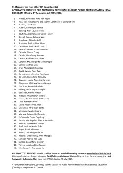T1 (Transferees from other UP Constituents)