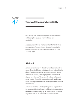 Trustworthiness and credibility PAPER