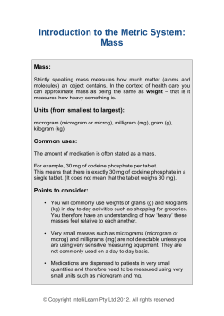 Introduction to the Metric System: Mass