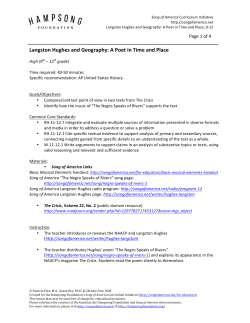 Langston Hughes and Geography: A Poet in Time and Place