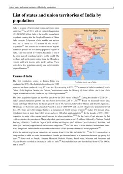 List of states and union territories of India by population